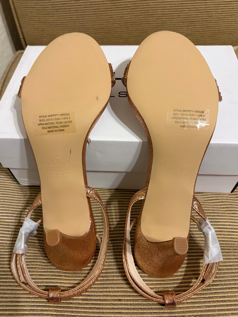 NWT Halston Heritage Women's Ankle Strap Rose Gold Dress Sling Sandal - Size 10 - Picture 11 of 17